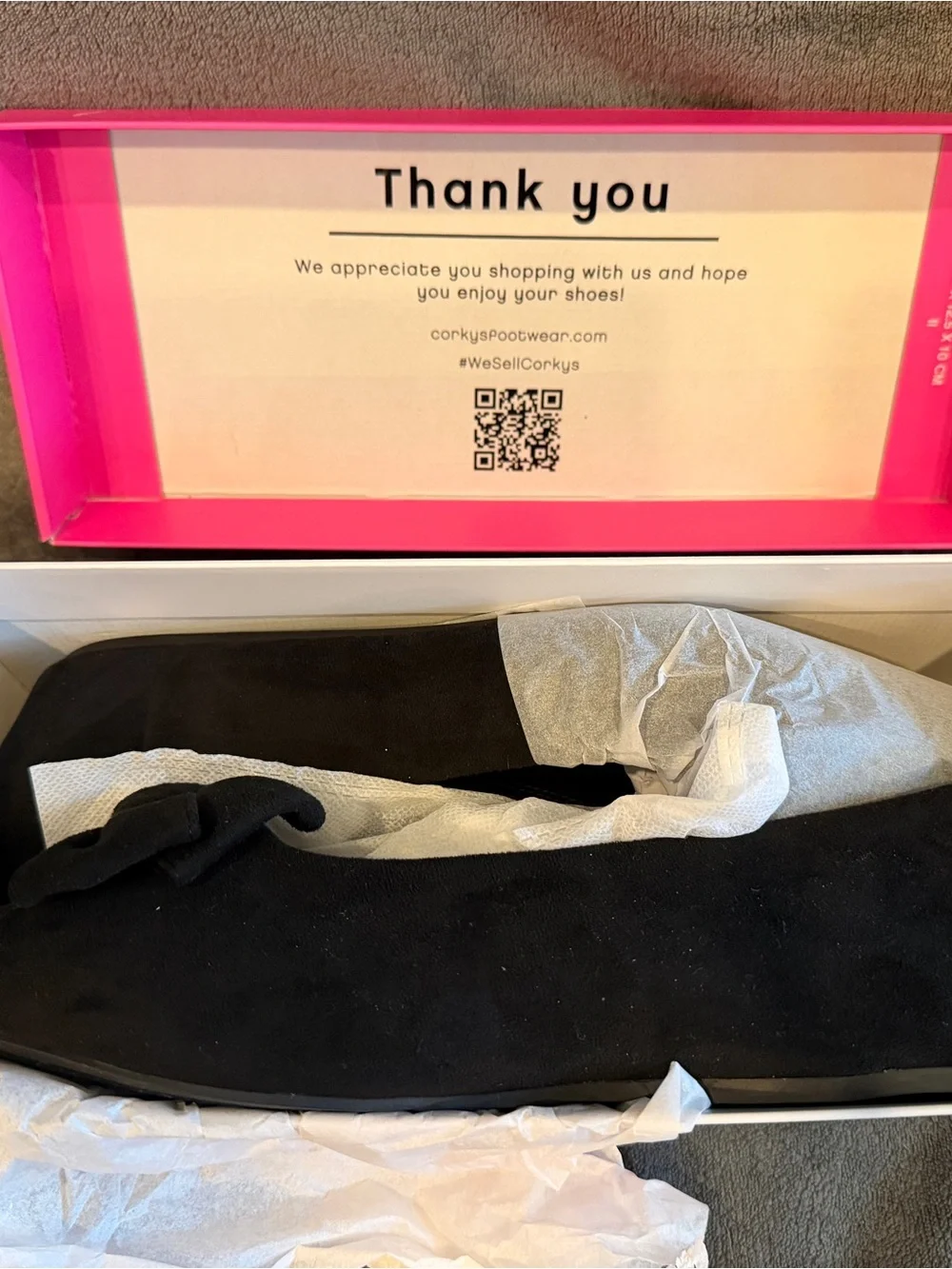 Corkys Black Bow Ballet Flat - Picture 2 of 2